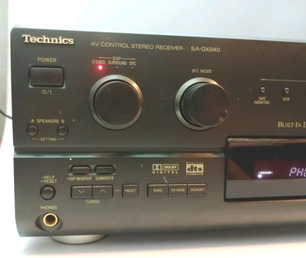 Technics SA-DX940 AV Receiver & Remote Control Bundle 5.1 Dolby DTS