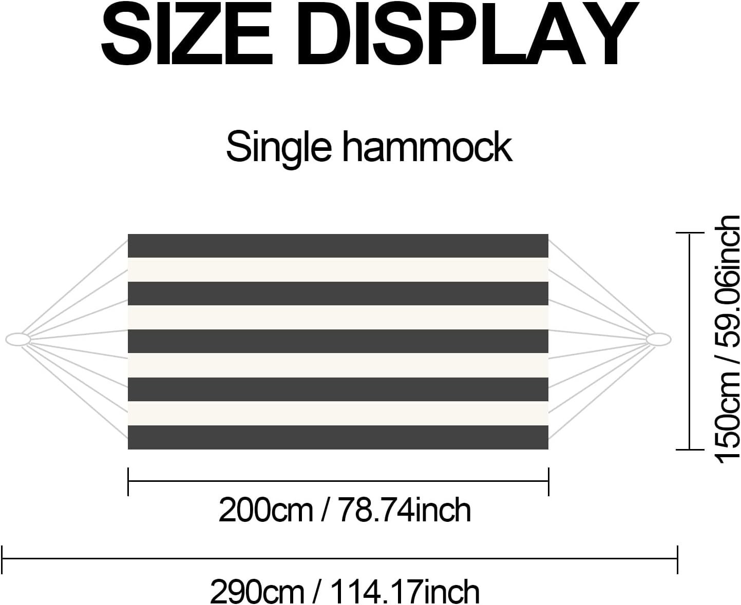 Double Hammock Comfortable for Hanging Sturdy 440lbs Capacity Hammock