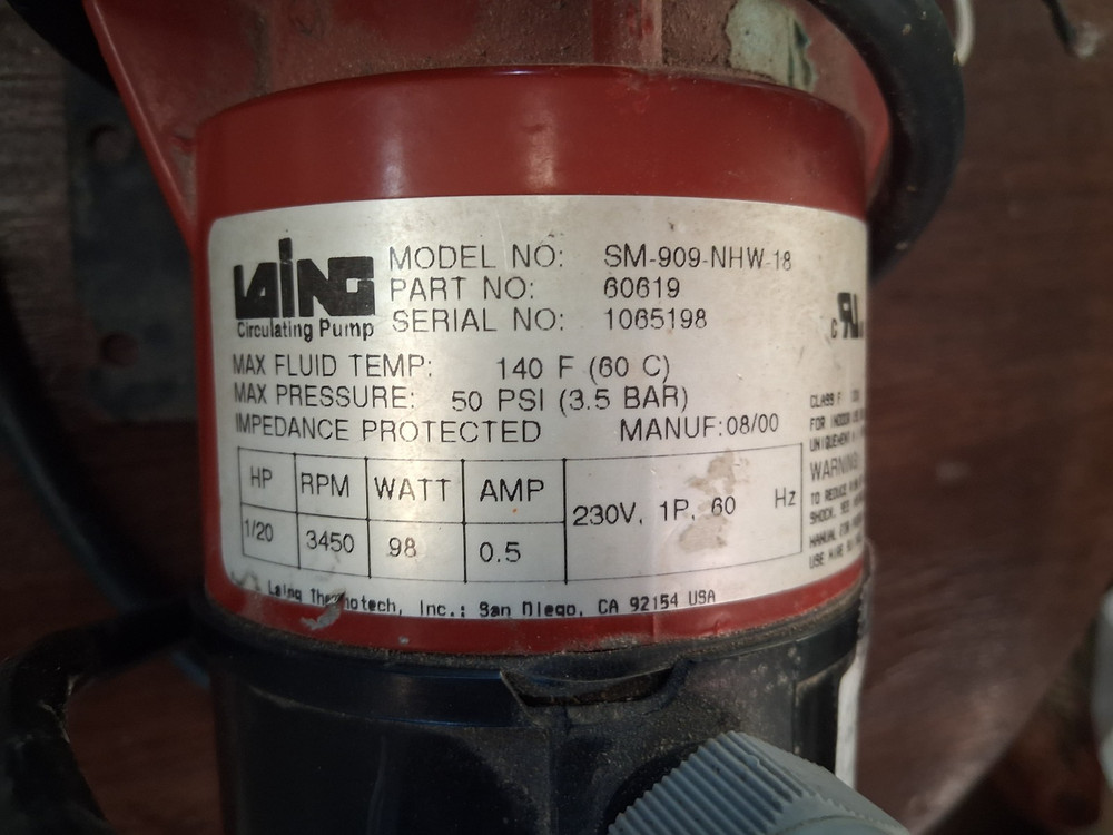 Laing Circulating Pump sm-909