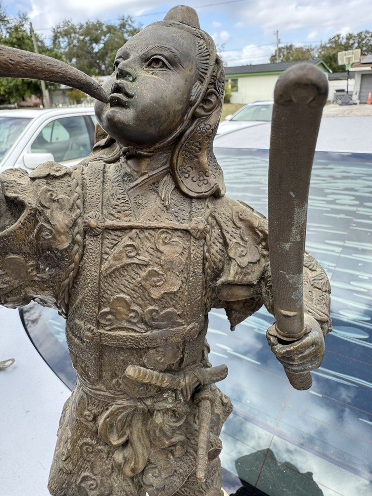 Japanese Samurai Bronze Table Statue (pre WW2) REVISED
