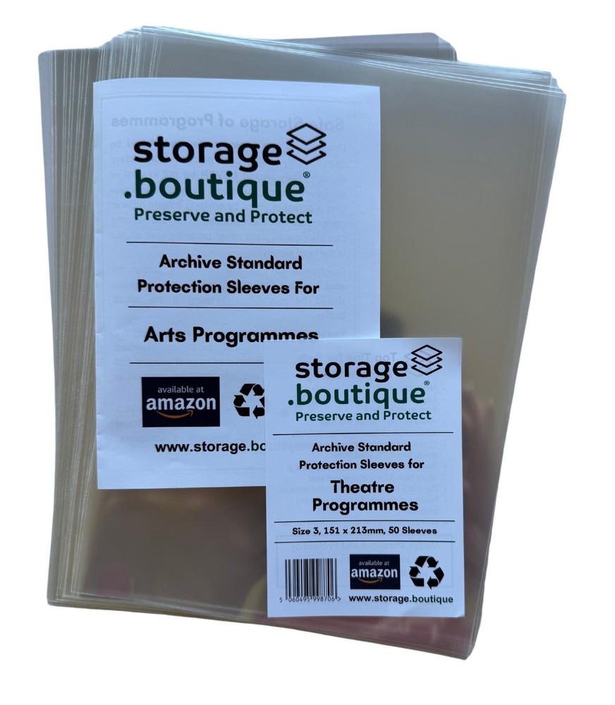 THEATRE Programme Protection Sleeves, Archive Standard, Multiple Sizes Post FREE
