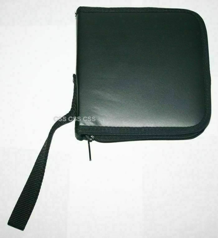 CD DVD Disc Holder Protector Carry Case Black Sleeves Inserts Padded Cushioned