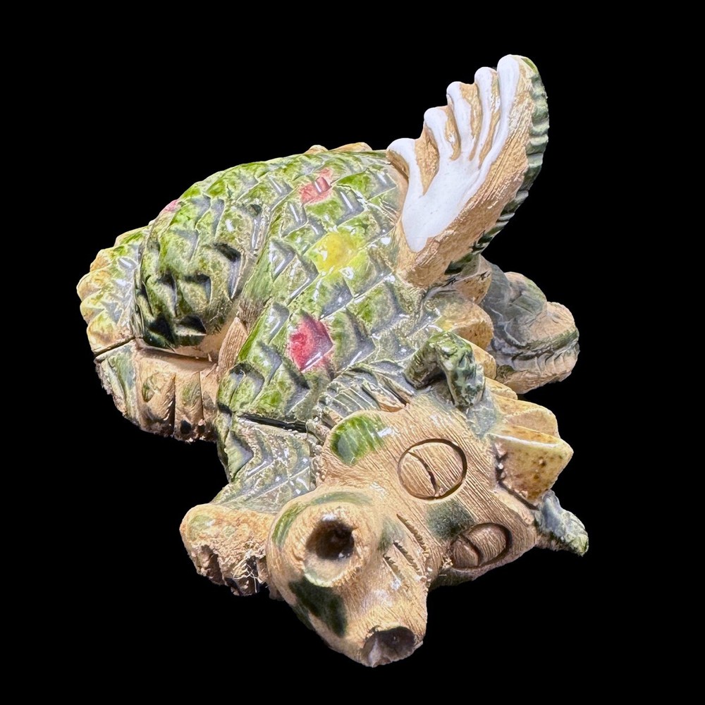 Small Sleeping Dragon Statue Hand Made Signed M. B. C.
