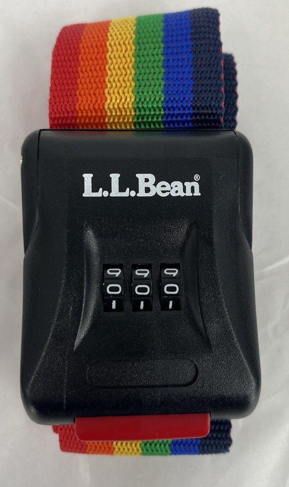 L.L. Bean Rainbow Adjustable Combination Lock Suitcase Luggage Strap