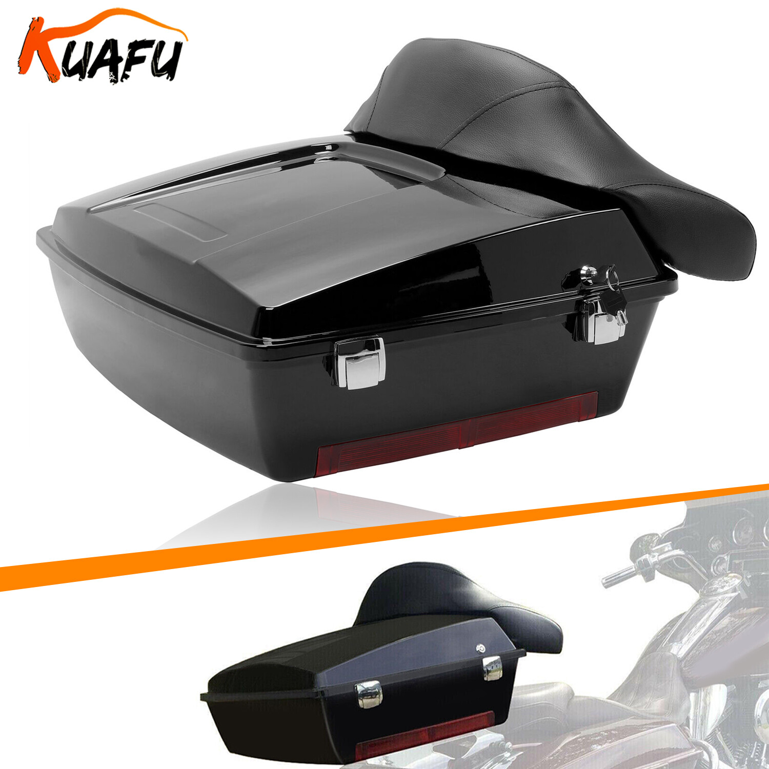Chopped Luggage Trunk For 1997-2013 Harley Davidson Touring Street Electra Glide