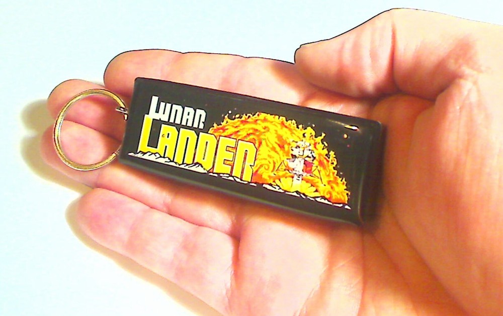 Lunar Lander Arcade Marquee Coin Door accessory Keychain