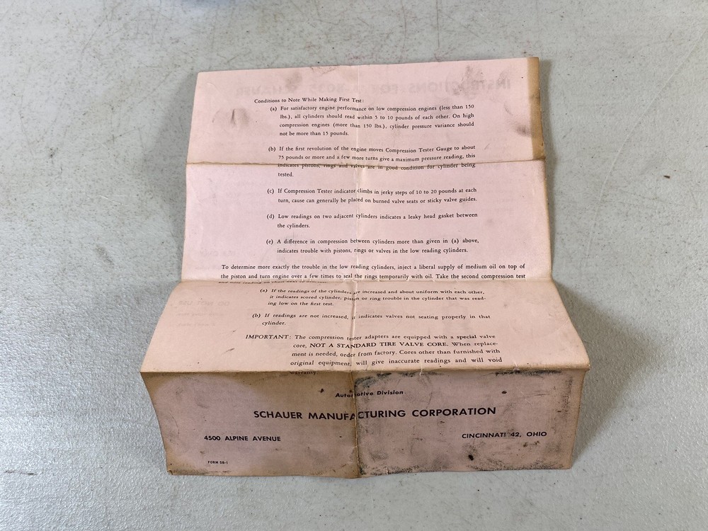 Balkamp Compression Tester NAPA Vintage 8D53
