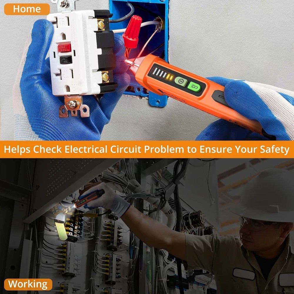 Professional Non-Contact Voltage Tester with Integrated Flashlight & Buzzer