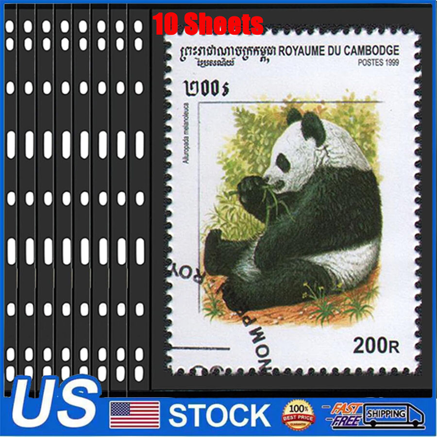 1 Row Stamp Pages for Album Binder, 10 Sheets Stamp Pages for Collectors US