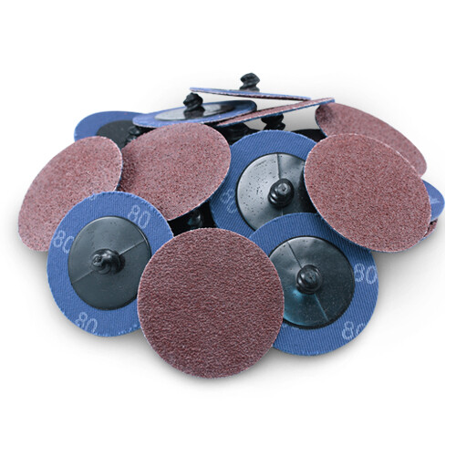 200 Pack - 2" 80 Grit A/O Quick Change Sanding Disc Black Hawk, Type R Roloc
