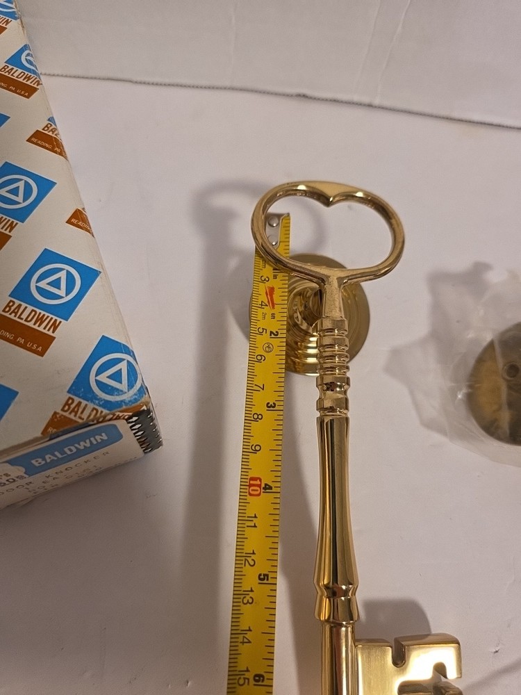 Vintage Baldwin #0181 Solid Brass Key Door Knocker Nos.