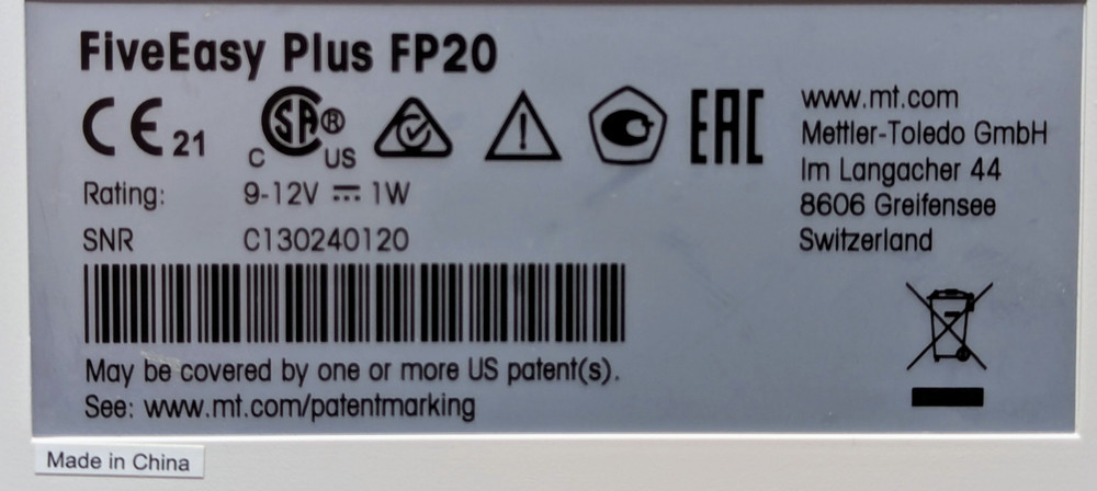 Mettler Toledo FiveEasy Plus FP20 pH Meter