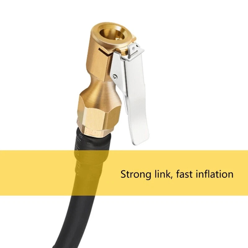 4 x Air Chuck Heavy Duty Open Flow Lock On Tire Chuck W/ Clip for Inflator Gauge