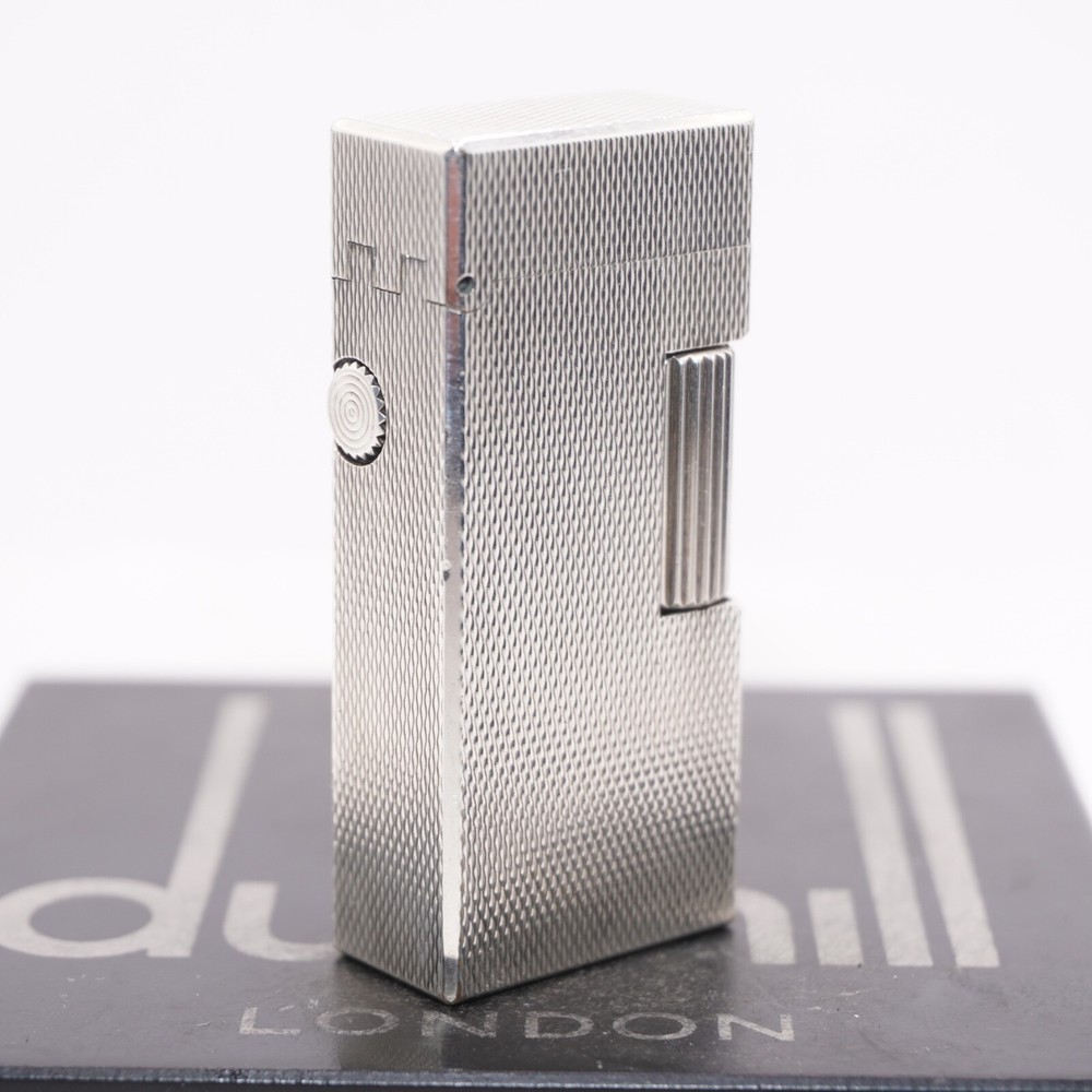 Dunhill Mini Lighter Silver Barry Pattern_Ultrasonically cleaned