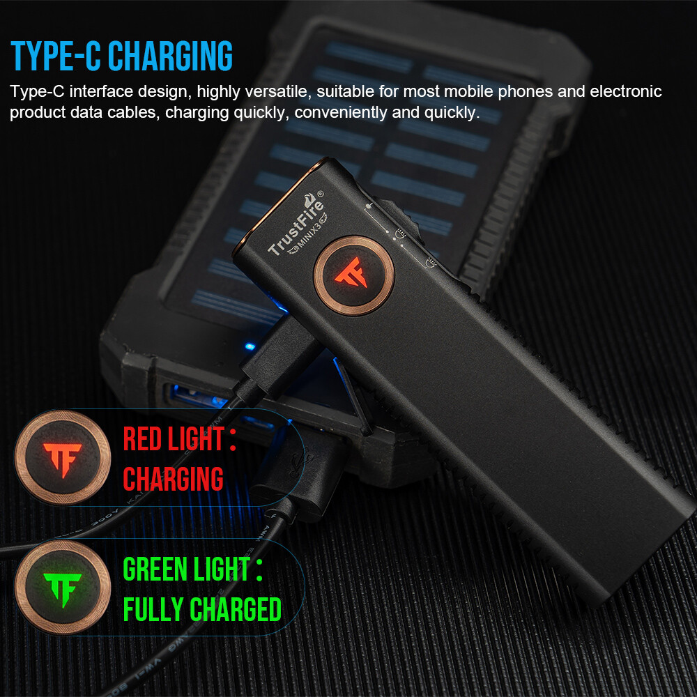 Trustfire MINI X3 EDC Flashlight , White , Floodlight , Infrared , Green Pointer