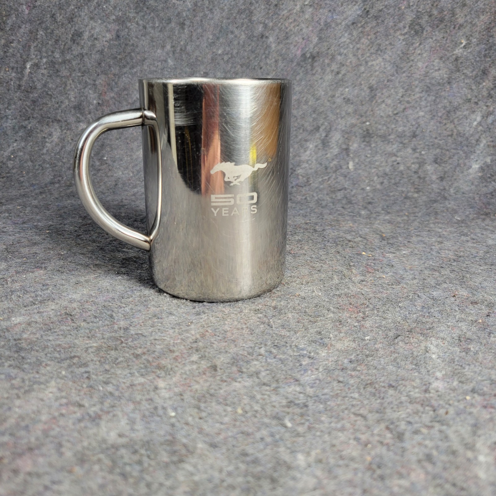 Ford Mustang 8 Oz Coffee Mug Stainless Steel 50 year Annv. 2.75"×3.87"