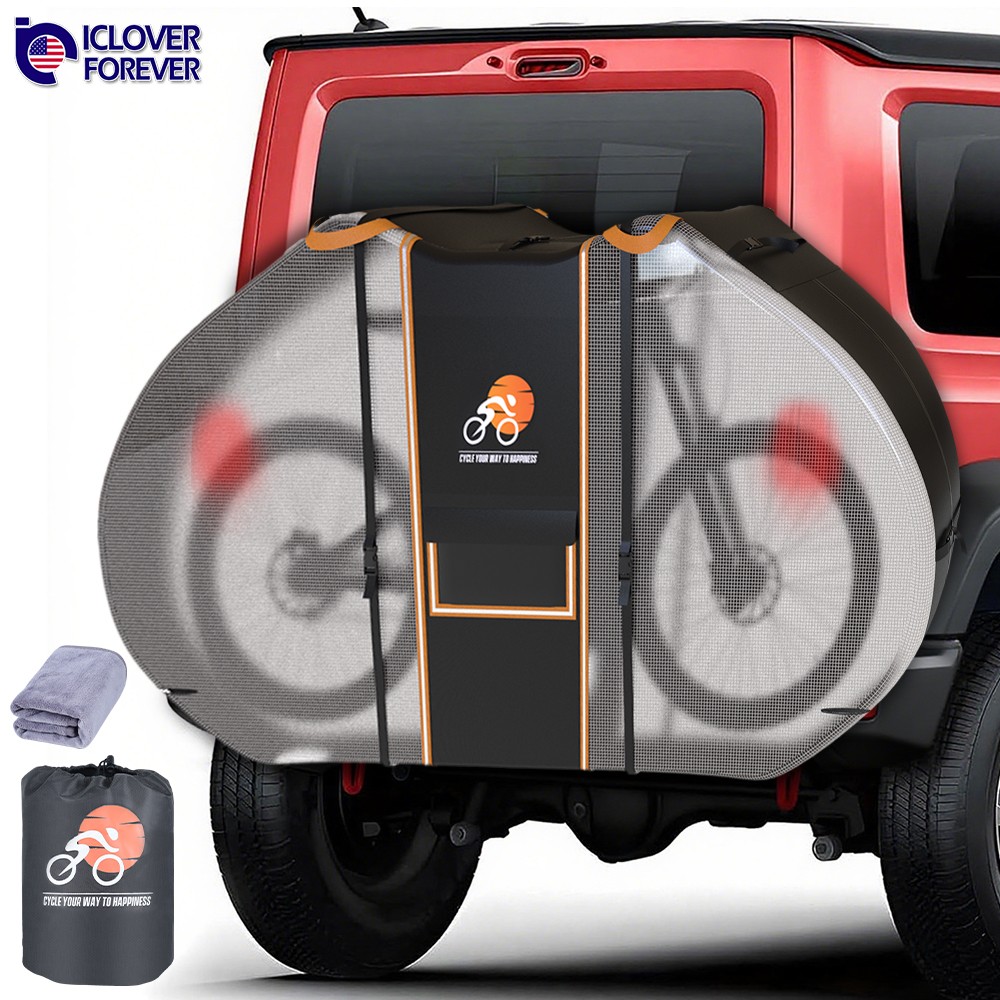 Bike Cover for Transport On Rack Waterproof Bicycle Storage Visible Taillight