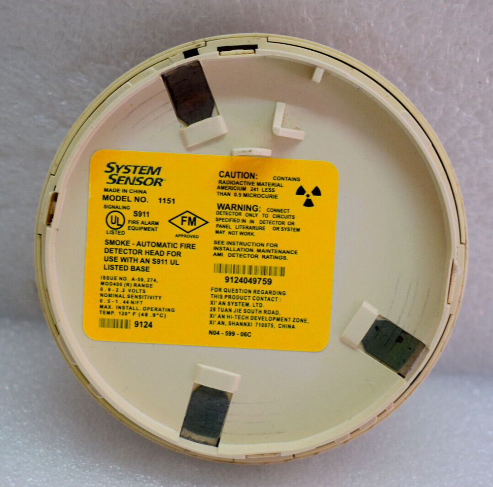 1x SYSTEM SENSOR 1151 SMOKE-AUTOMATIC FIRE DETECTOR HEAD US STOCK