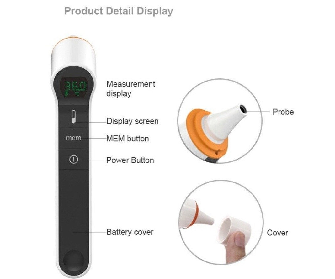 Infrared Non-Contact Forehead Thermometer FDA CE Medical Grade Babies Adult