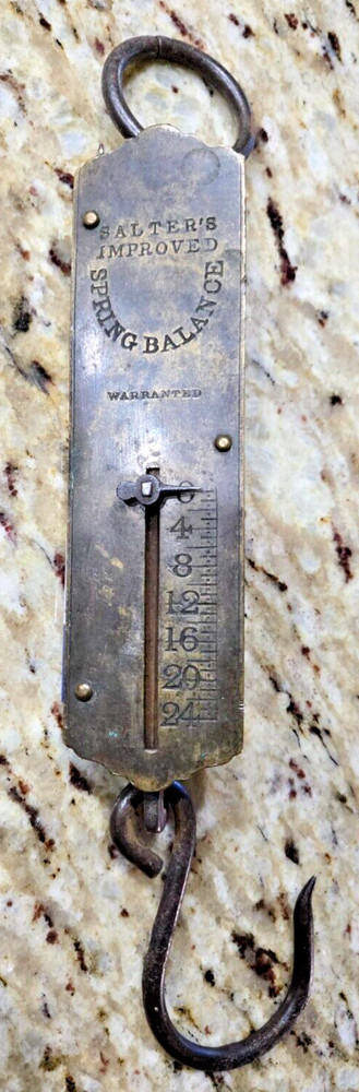 Vintage SALTER'S IMPROVED SPRING BALANCED SCALE 0-24 lbs