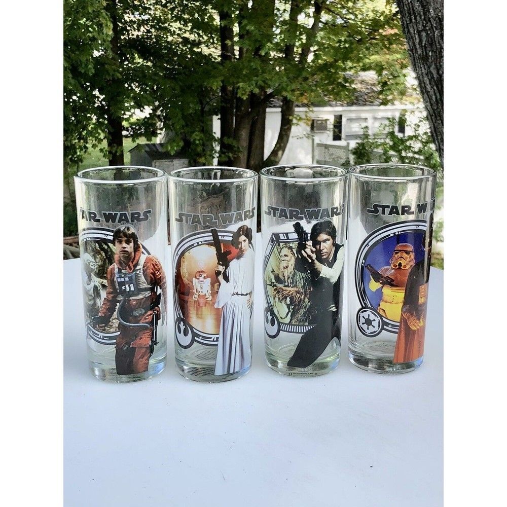 Star Wars 2013 Lucas Films Printed Glass Set 4 Pcs 10oz Drinkware