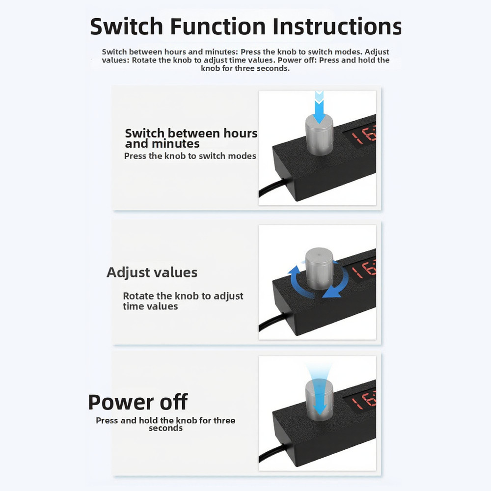 USB Power-off Switch For Fish Tanks Digital Display Screen 5V Input/output