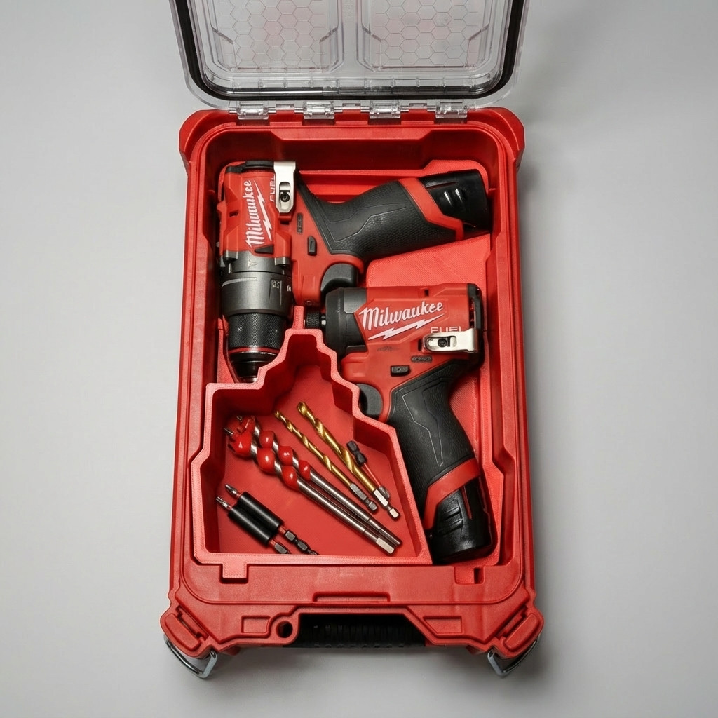 Milwaukee Packout Insert for M12 FUEL Gen 3 Drill & Impact, Deep Organizer Combo