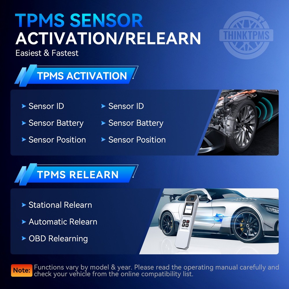 THINKCAR Ipro & VENU5 TPMS Tool Set Tire Pressure Sensor TPMS System Diagnostics