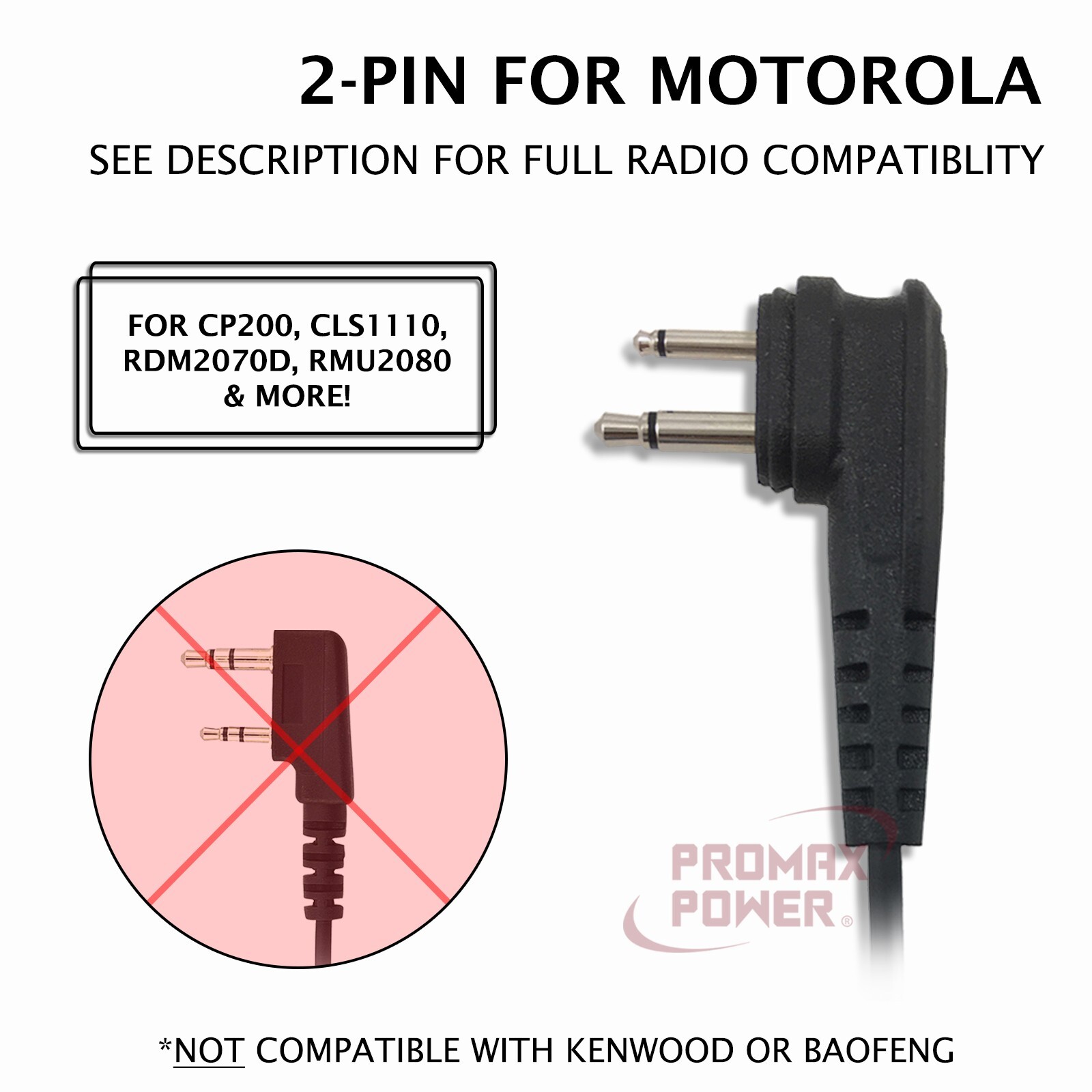 Extra Long PTT Earpiece for Target & Walmart Walkie Talkie Radios (Motorola)