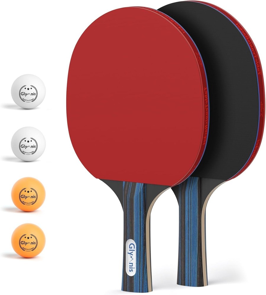 Durable Table Tennis Paddle Set with Carrying Case & ITTF Standard Spin Control