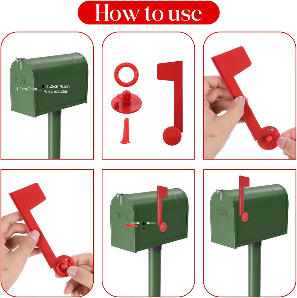 Mailbox Flag Replacement, Red Flag for Mailbox Metal Mail Box Flags Replacement