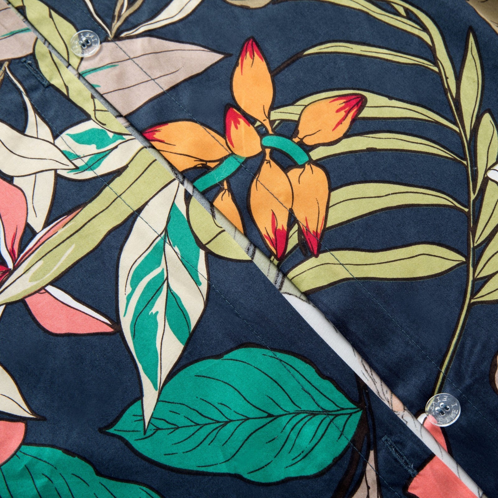 Eikei Midnight Teal Botanical Duvet Cover Egyptian Cotton Bedding Super King Set