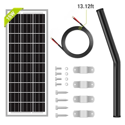12V 10BB Solar Panel Automatic Gate Openers, Compatible with Mighty Mule, 15W