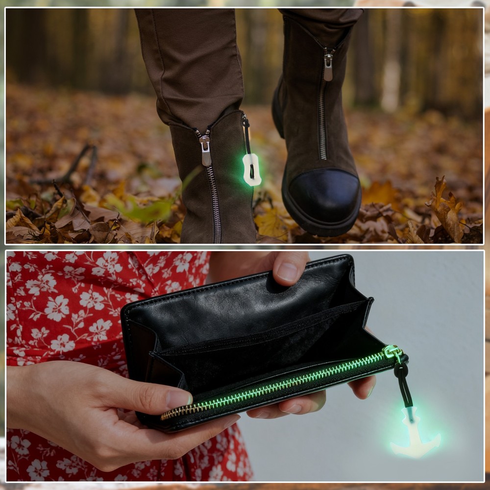 16pcs Luminous Zipper Pulls, Anti-Lost Zipper Puller Head, White