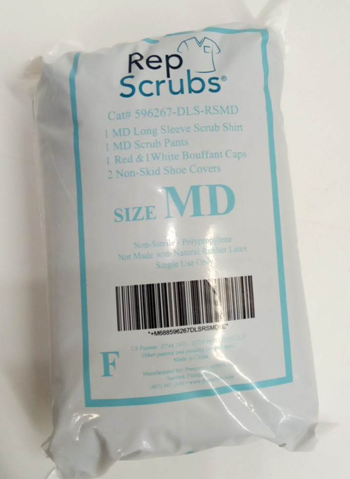Rep Scrubs 596267-DLS-RSMD Size MD Non-Sterile Polypropylene Single Use Set 4pk