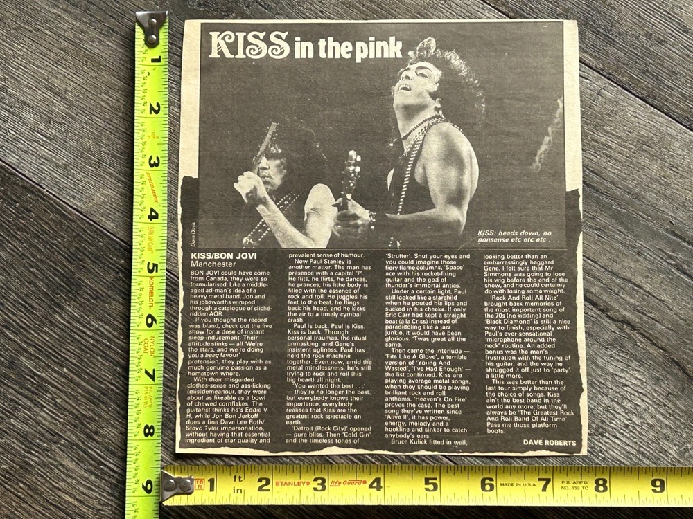 KISS Concert Clipping Animalize Tour Manchester UK Oct 4 1984 Vintage Kiss