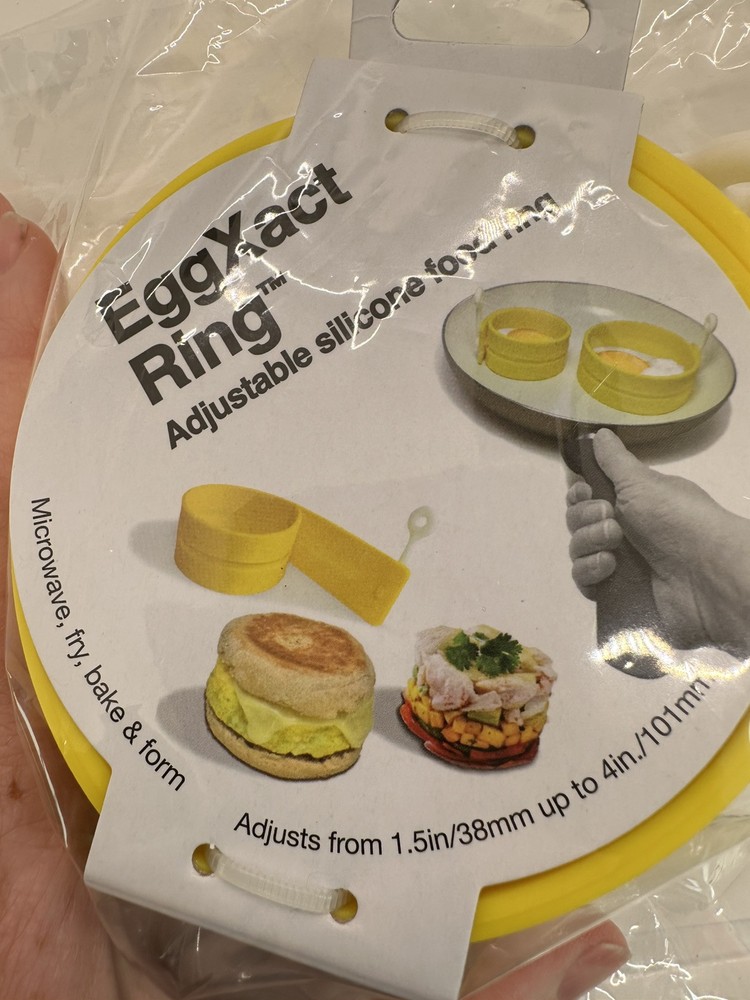 EggXact Ring Adjustable Silicone Egg Ring For Baking, Molding, And Presenting.