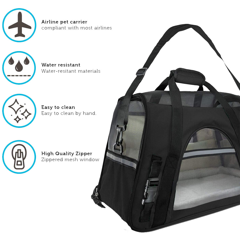 Pet Dog Cat Carrier Travel Tote Bag Comfort Case Soft Sided Airline Approved