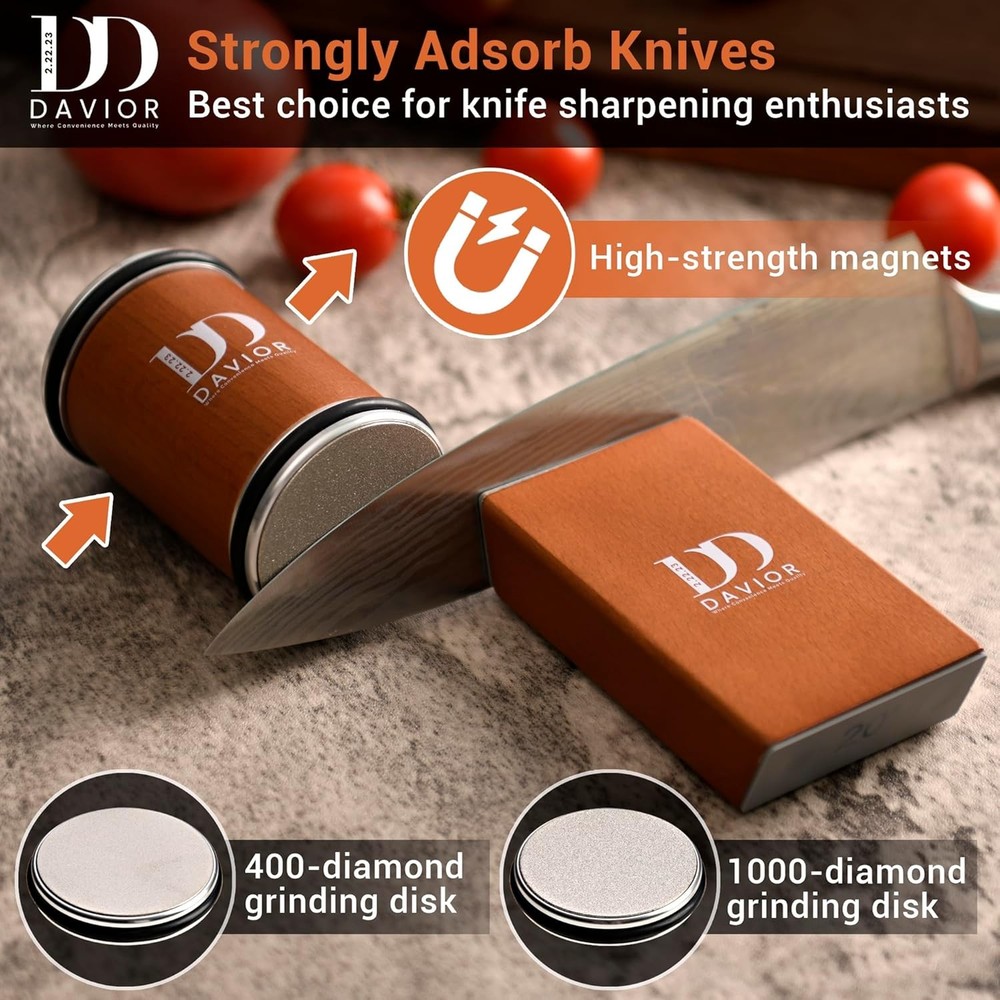 Knife Sharpener Set with Diamond Sharpening Wheel Multi-Angle Magnetic
