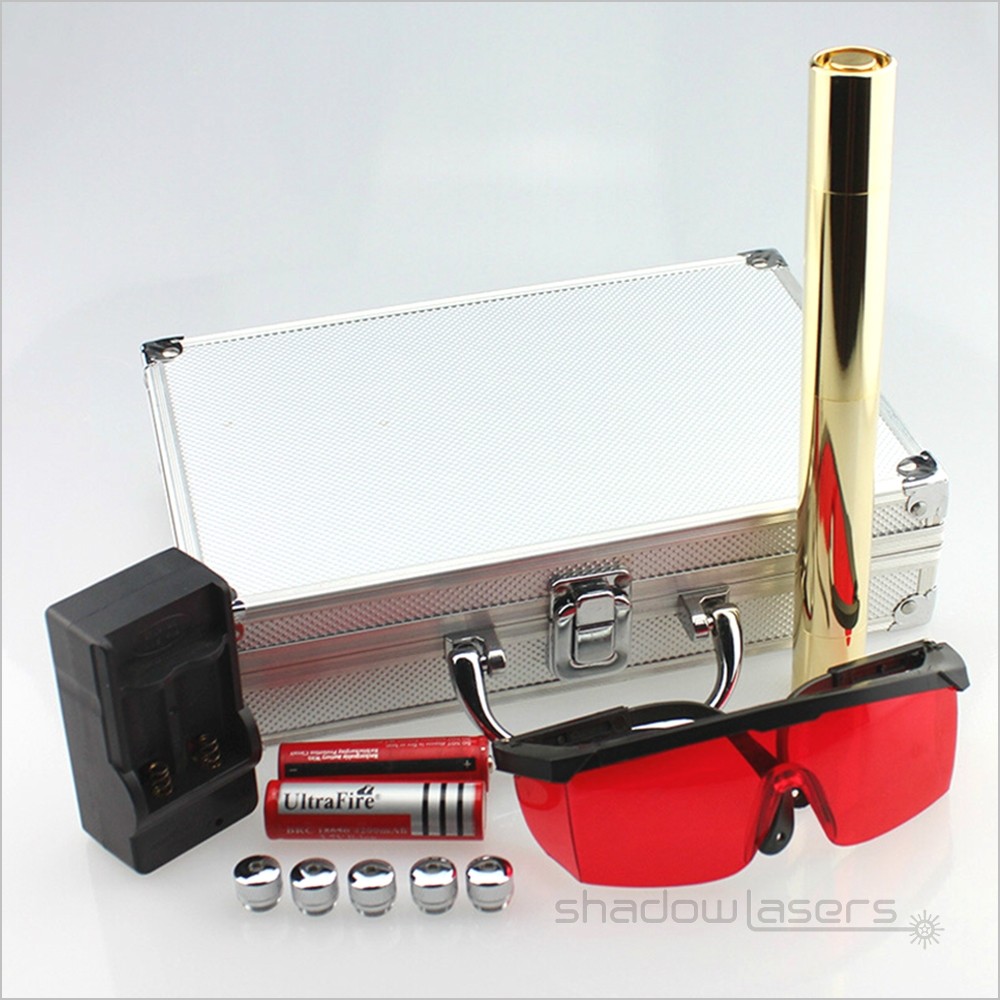 Green Laser Pointer 520nm Adjustable Focus Flashlight Visidle Beam +Case US