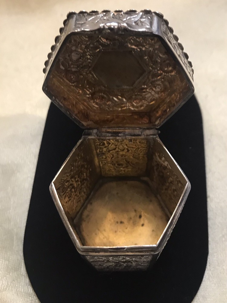 Antique 800 Silver Repousse Box