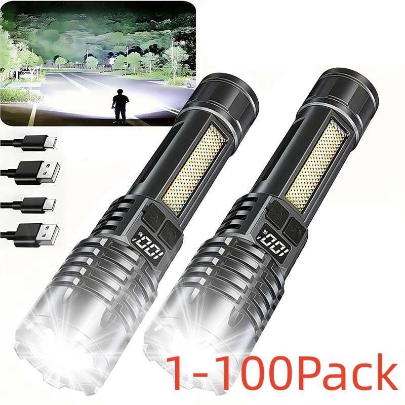 990000000 Lumen Super Bright LED Flashlight Rechargeable Tactical LED Work Light