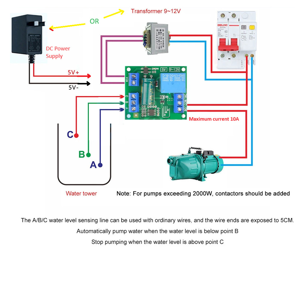 DC 5V Automatic Water Level Controller Module Tank Liquid Sensor Relay Board