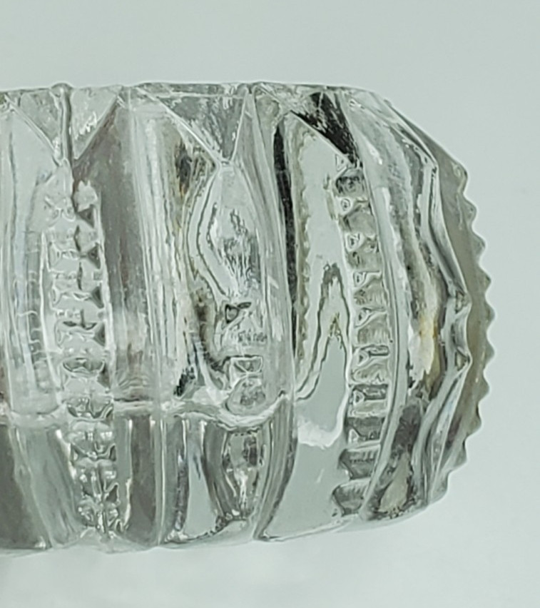 5 Salt Cellars Patterns Clear Side EAPG Zipper Side Cut Design, Small Glass