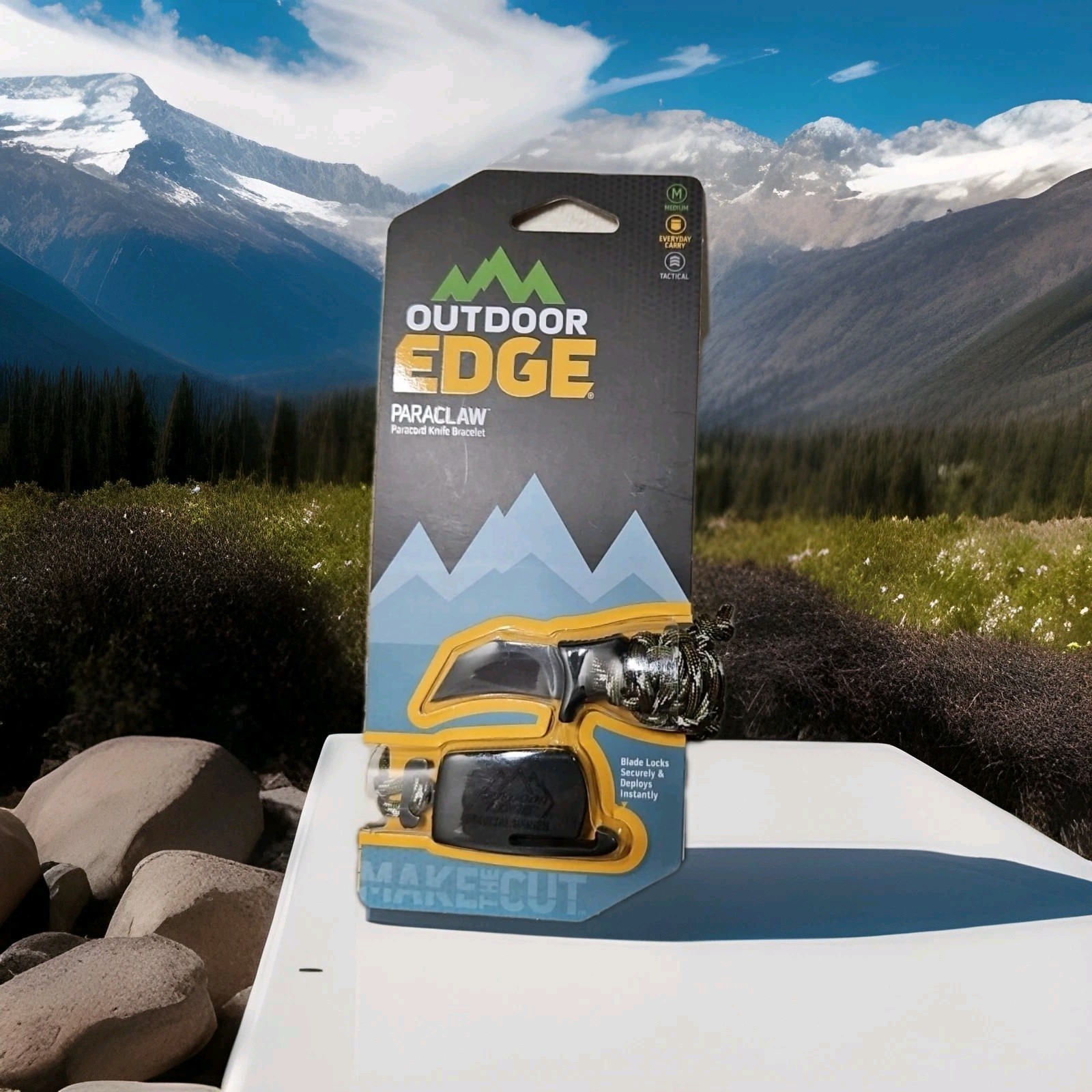 Outdoor Edge ParaClaw Medium Camo Paracord Knife Survival Bracelet Discontinued