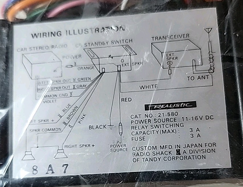 Realistic CB Standby Switch 21-580