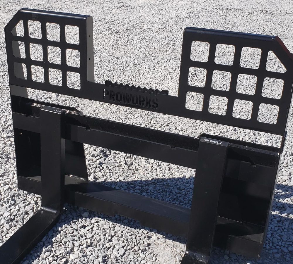 72" Solid Bottom Grapple Grease & 48 Walk Through Pallet Forks Combo QuickAttach