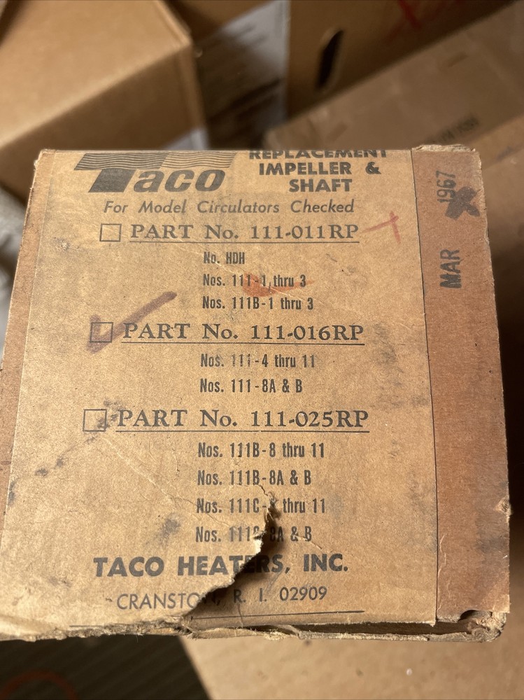 Taco Impeller IS100-21 NOS