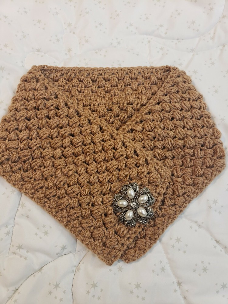 Hand crocheted beige Neckwarmer