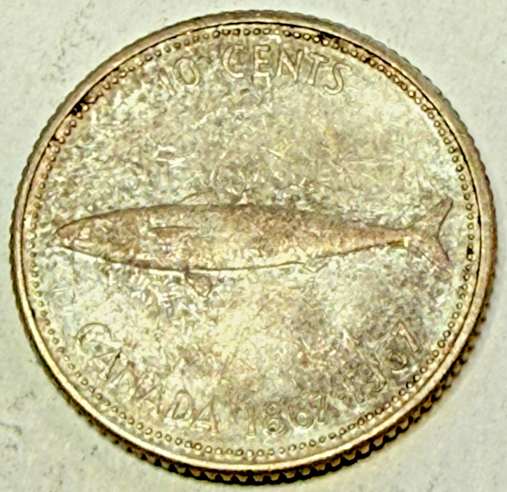 1967 Canada centennial Silver Dime